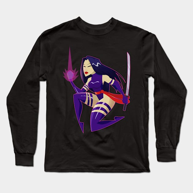 Psylocke Long Sleeve T-Shirt by AndroidCodex